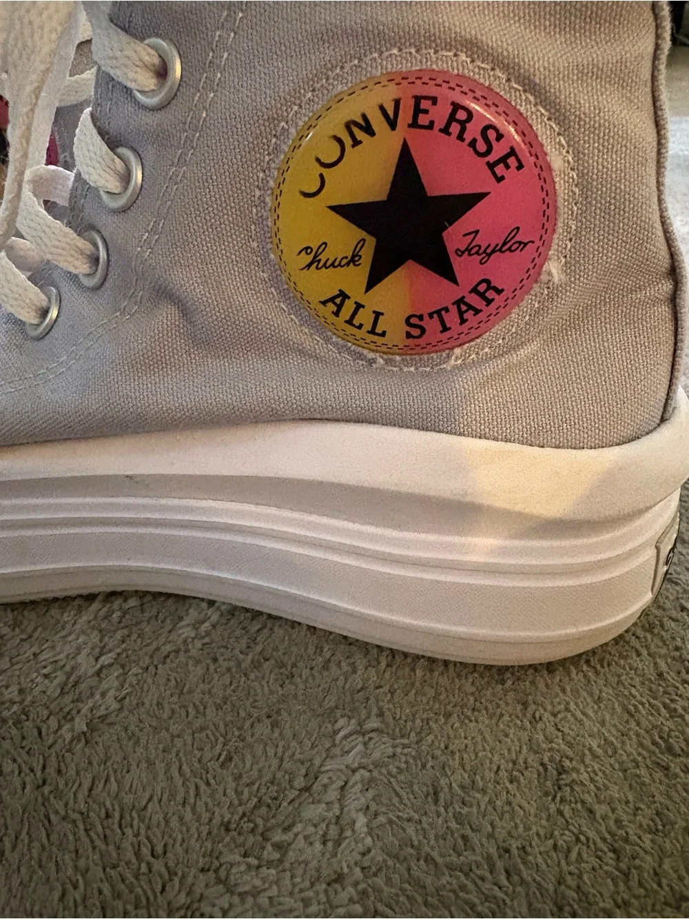 Converse Kids Pink and White Canvas Sneakers